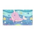 thumbnail image 5 of Bath Mat Soft Plush Non-Slip Absorbent Bathroom Rugs 39"x20" Cute Narwhal Whale, 5 of 8