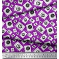 thumbnail image 3 of Soimoi Purple polyester Crepe Fabric Stamps Christmas Print Sewing Fabric Yard 52 Inch Wide, 3 of 3