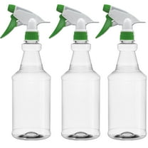 Green 32oz Empty Plastic Spray Bottle for Cleaning Solutions Measurements 3 Pack