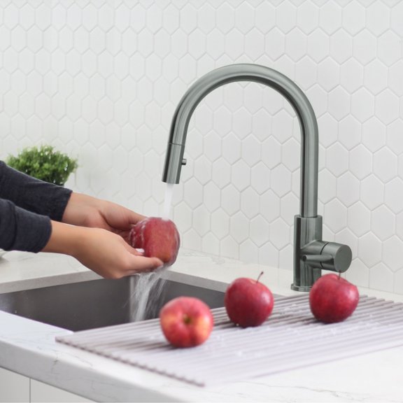 Stylish Modena One-Handle Gunmetal Pull Down Kitchen Faucet Height 14" K-131P