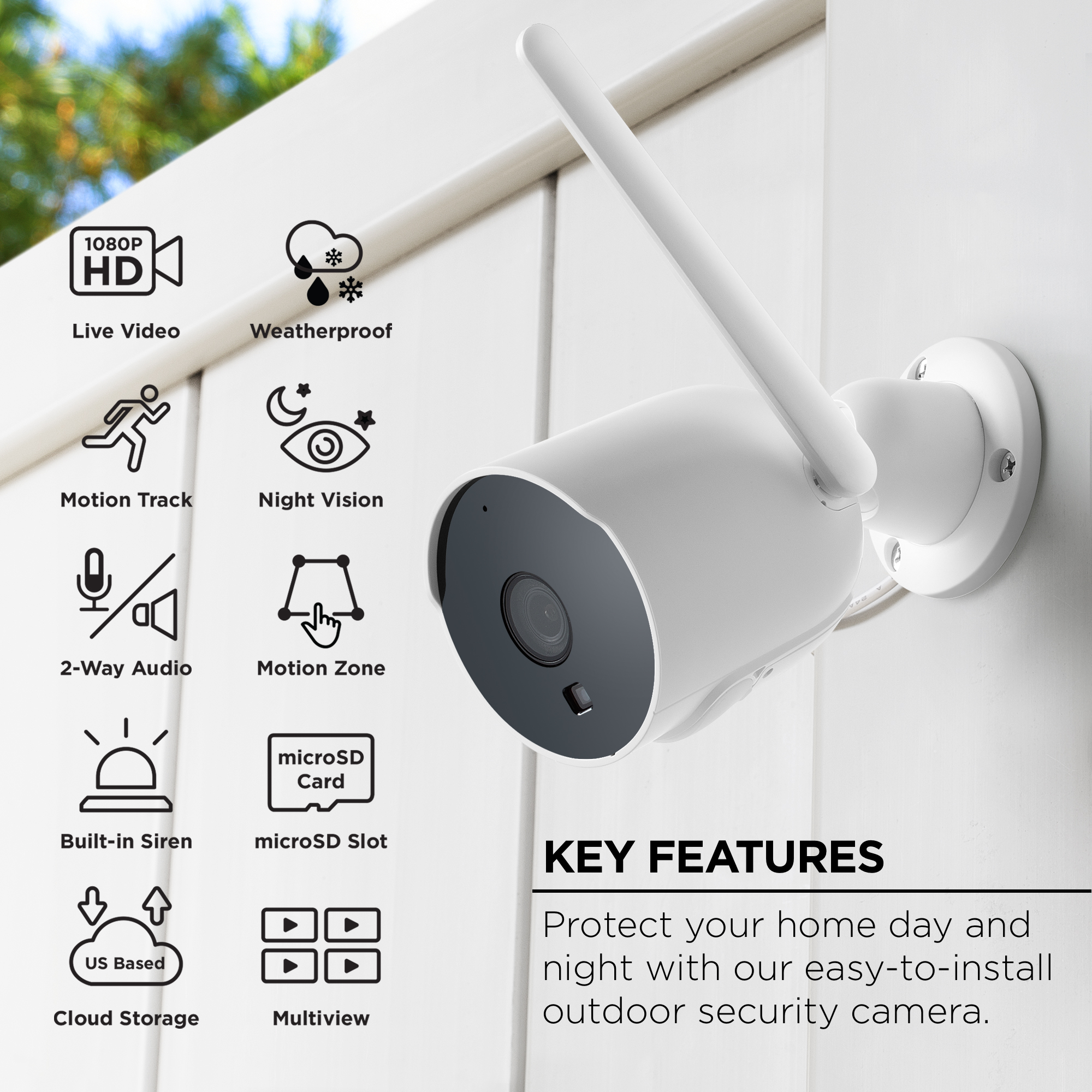 Merkury Smart Outdoor Camera 1080p Weatherproof photo 2