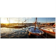 Yachts at Sea Port of Marseille' 6 Piece Photographic Print Set on Canvas