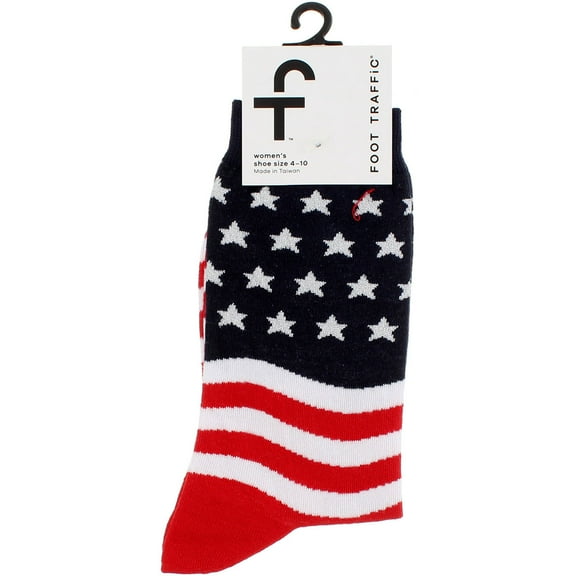 Foot Traffic Socks, American Flag 6400, Sizes 4-10