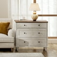 thumbnail image 5 of Wooden Rustic White Dresser Mid Century Modern Chest of Drawers, 5 of 9