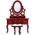 thumbnail image 1 of Mini Meubles Maison de Poupée Patio Meubles à la Mode Mini Chaise de Poupée Ensemble de Meubles Mini Maison de Poupée pour Enfants (Table de Toilette Simulée), 1 of 7