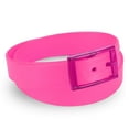 thumbnail image 2 of Spencer Mens Belt, Waterproof Rubber Belt for Men and Women Adjustable Casual Jeans Belt Silicone Belt with Square Buckle, Rose Red, 2 of 10