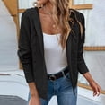 thumbnail image 2 of PMVFHDE Women's Solid Color Cardigan Casual Fashion Thick Knitted Open Front Sweater Jacket Black,L, 2 of 7