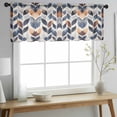 thumbnail image 2 of Navy Blue Burnt Orange Valance Curtains for Kitchen/Living Room/Bathroom/Bedroom Window, Rod Pocket Small Topper Half Short Window Curtains Voile Sheer Scarf, Botanical Palm Leaf Abstract 60"x18", 2 of 8