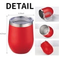 thumbnail image 2 of 12oz/6 Pack Wine Tumbler Glasses with Lid Stemless Double Wall Vacuum Stainless Steel Travel Tumbler Keeping Cold & Hot for Wine,Coffee,Christmas Drinks-Family and Gifts (Multi color-couple), 2 of 13