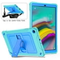 thumbnail image 2 of Dteck with Shoulder Strap Case for Samsung Galaxy Tab A 10.1" SM-T510 T515 (2019 Released) 10.1-inch,Shockproof Armor Rubber Hybrid Hard Protective Shell Back Kickstand Cover,Aqua+Blue, 2 of 6