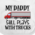 thumbnail image 4 of Inktastic Daddy Still Plays with Trucks Boys Baby Bib, 4 of 4