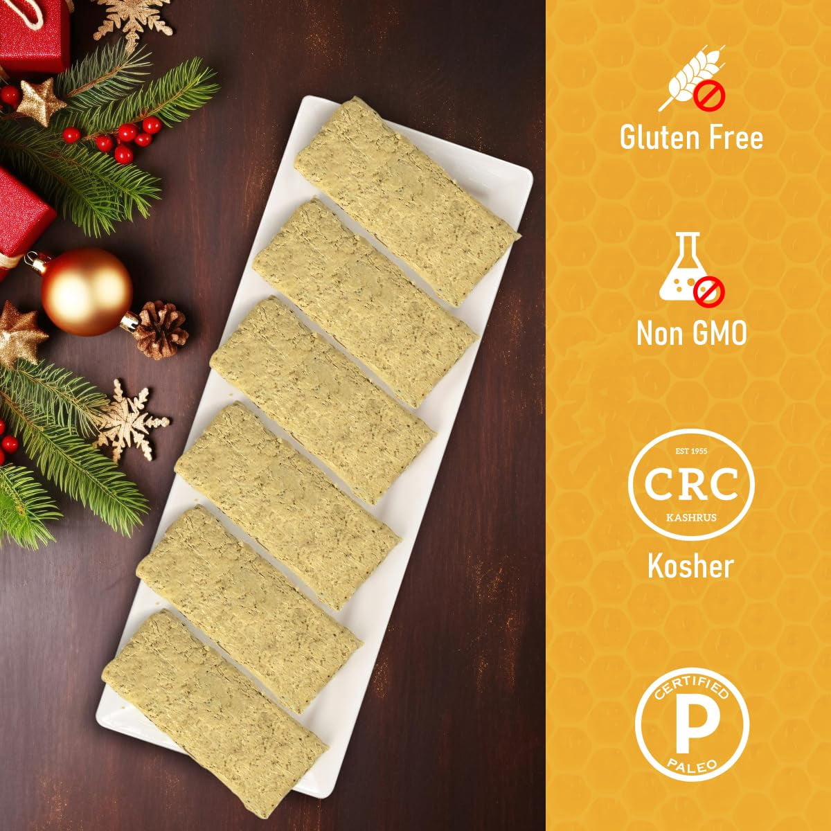 Oh, Goodness! Organic Halva Bars - Paleo Friendly - No Additives, Refined-Sugar, or Artificial Sweeteners - 40g Each - 16 Pack (Honey)