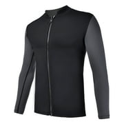 REALON Wetsuit Jacket Men Wet Suit Top 2mm Neoprene Long Sleeve Shirt Swimsuit for Diving Swimming Surfing Diving