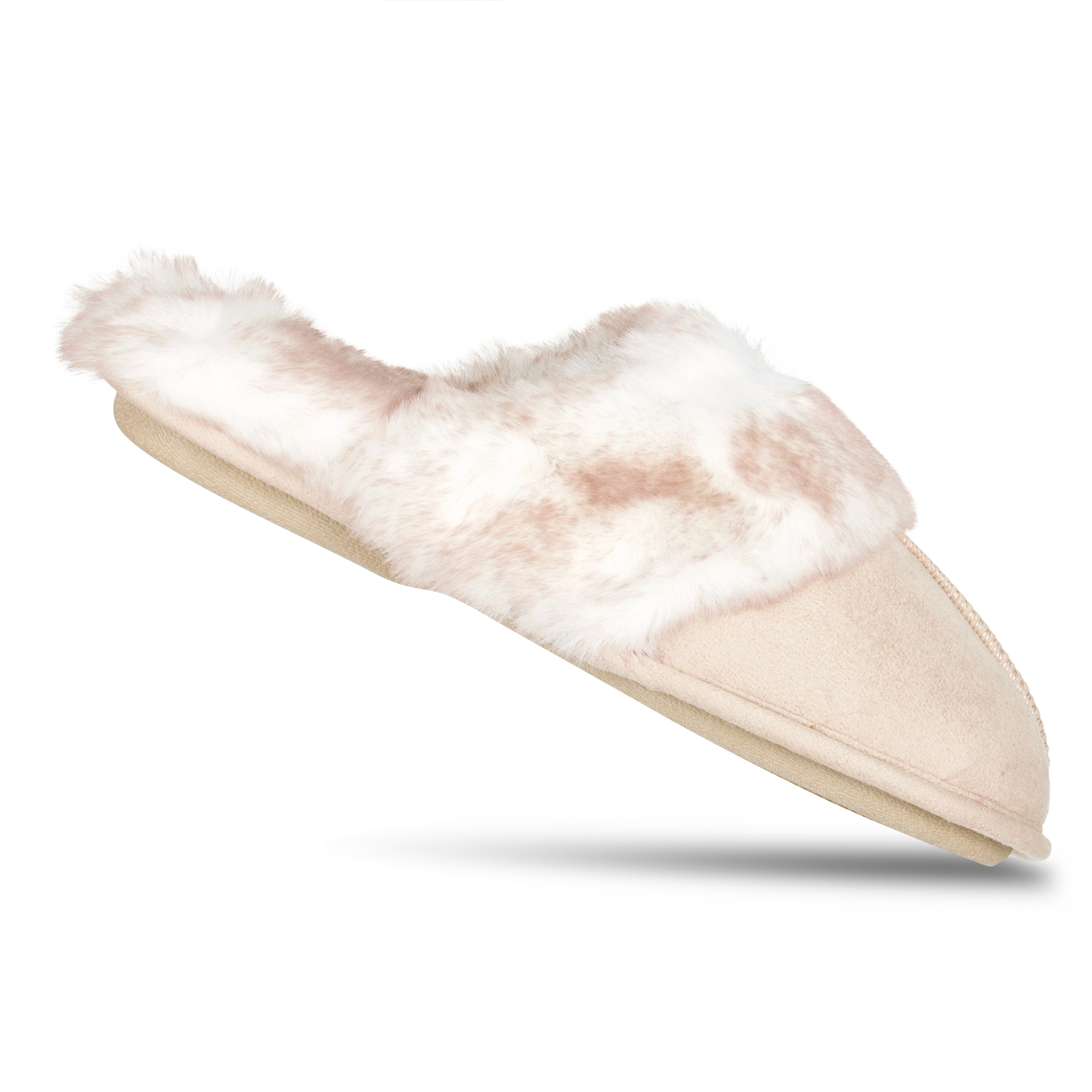 Jessica Simpson Comfy Faux Fur Womens House Slipper Scuff Memory Foam Slip On Anti-Skid Sole - image 7 of 9