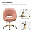 thumbnail image 4 of Luxury Office Chair Premium Modern Velvet Swivel Desk Chair with Chic Gold Base in Bold Colors Pink, 4 of 9