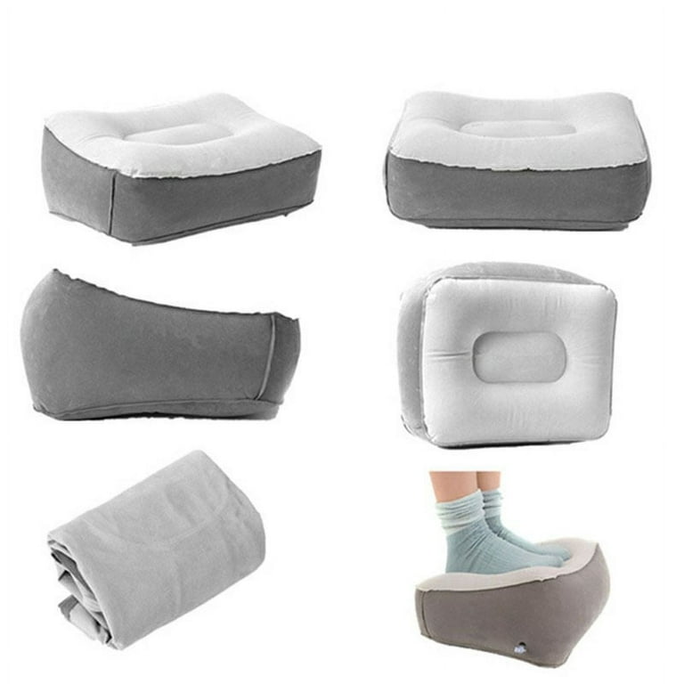 Soft Footrest Pillow PVC Inflatable Foot Rest Pillow Cushion Air Travel  Office Home Leg Up Relaxing Pillow