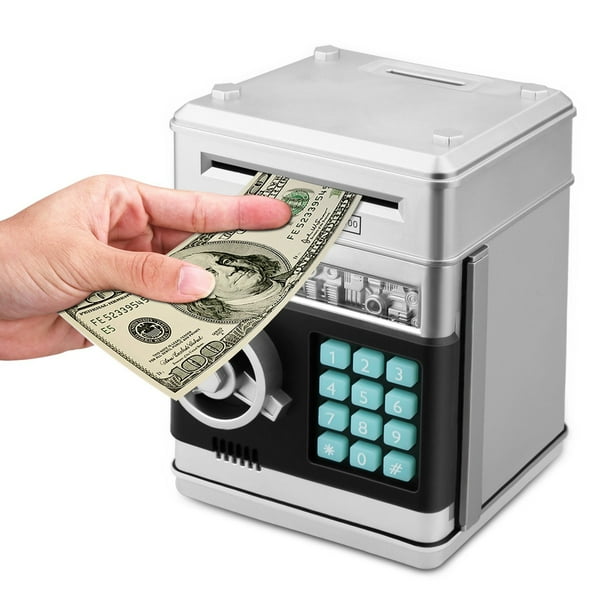 Zonkin Cartoon Electronic ATM Password Piggy Bank Cash Coin Can Auto Scroll Paper Money Saving Box Gift for Kids (Silvery) Silvery Zonkin Cartoon Electronic ATM Password Piggy Bank Cash Coin Can Auto Scroll Paper Money Saving Box Gift for Kids (Silvery) Silvery