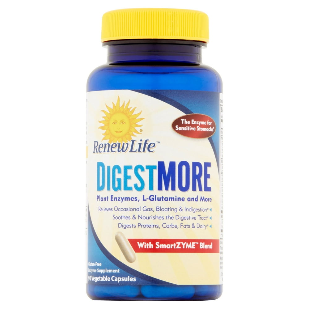Renew Life DigestMore SmartZyme digestive relief supplement 90