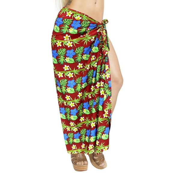 HAPPY BAY Women's Beachwear Summer Bikini Wraps Beach Wrap Sarong Skirt Swimsuit Swim Cover ups for Swimwear Women One Size Plus Cherry, Tropical