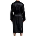 thumbnail image 3 of Naturalour Men's Imitation Silk Bathrobe Classic Long Pocket Home Service Bathrobe, 3 of 5