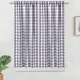 thumbnail image 1 of GlowSol Kitchen Curtains Farmhouse Buffalo Check Pattern Blackout Half Window Curtains for Living Room Bedroom, 28"W x 45"L 2 Panels, Gray White, 1 of 6