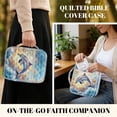 thumbnail image 3 of TSOVTHRID Dolphin Sunset Sky Print Bible Cover Case Church Bag for Christian, Bible Case with Portable Handle, Zippered Blue Quilted Bibles Protective Cover for Women Men, 10.6 x 8.3 x 2.2 Inch, 3 of 7