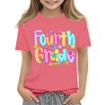 thumbnail image 2 of EnJoCho 4th Girls Back-to-School Shirts Preschool Kindergarten First Day of School T-Shirts Kids Short Sleeve Tees Tops Summer First Day Graphic T-Shirt Toddler, 2 of 5
