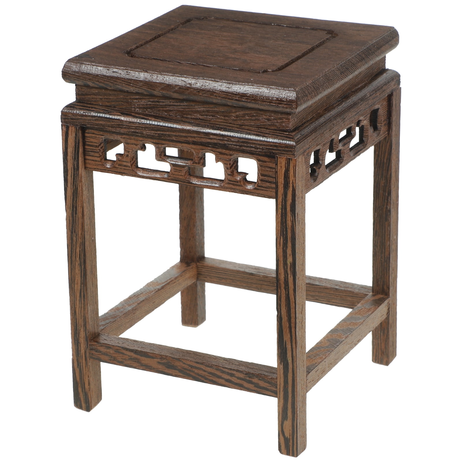 Wood Stool Plant Stand Wooden Decorative Flower Pot Base Chinese Style