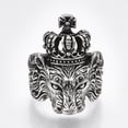 thumbnail image 2 of Alloy Cuff Finger Rings Wide Band Rings Lion Antique Silver Size 9 19mm, 2 of 4