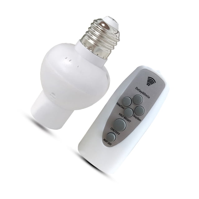 Bearachild Base de lámpara Control remoto E27 resistente al calor soporte de sincronización ajustable interruptor de luz de dormitorio accesorios de pieza Iluminación novedosa Bearachild HA065737-00