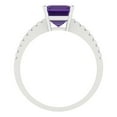 thumbnail image 4 of Clara Pucci 14K White Gold 2.7ct Amethyst Solitaire with Accents Ring, 4 of 7