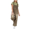 thumbnail image 2 of FNFYFH Denim Jumpsuit for Women Loose Adjustable Strap Denim Bib Overalls Jeans Distressed Ripped Wide Leg Baggy Overall Jumpsuit, 2 of 8