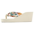 thumbnail image 2 of AERUSI Women's Saki Floral Wedge Sandal Flip Flops, 2 of 7