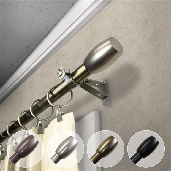 0.812 in. Dia. Julie Curtain Rod, Antique Brass - 66-120 in.