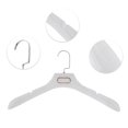 thumbnail image 3 of Ofertas Únicas 4 Pcs Percha de Armario Ligera Gancho Plano Percha de Ropa Blanco Tono Dorado, 3 of 5