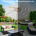 thumbnail image 6 of Ainfox 7.5ft Boho Fringe Patio Umbrella with Solar LED Lights, UV Protected Outdoor Umbrella, White, 6 of 7