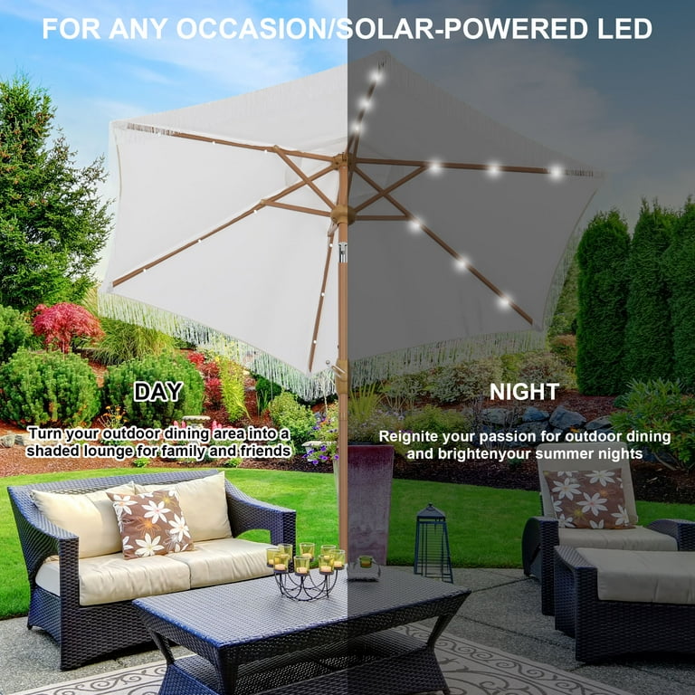 clearance patio umbrella with stand COBANA 7.5ft Patio Umbrella with Base Included, Outdoor Market Table  Umbrella with Stand Weights, Blue