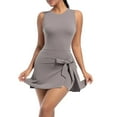 thumbnail image 6 of Kaemgyyd Athletic Dress for Women with Built in Shorts Summer Sleeveless Low Back Golf Tennis Dress Tie Front Workout Tank Dresses, 6 of 6