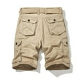 thumbnail image 2 of Abcnature Men's Athletic Shorts, Sports Gym Running Short Pants, Men Casual Solid Zipper Button Pockets Cropped Cargo Shorts, Cargo Casual Hiking Shorts Khaki 3XL, 2 of 4