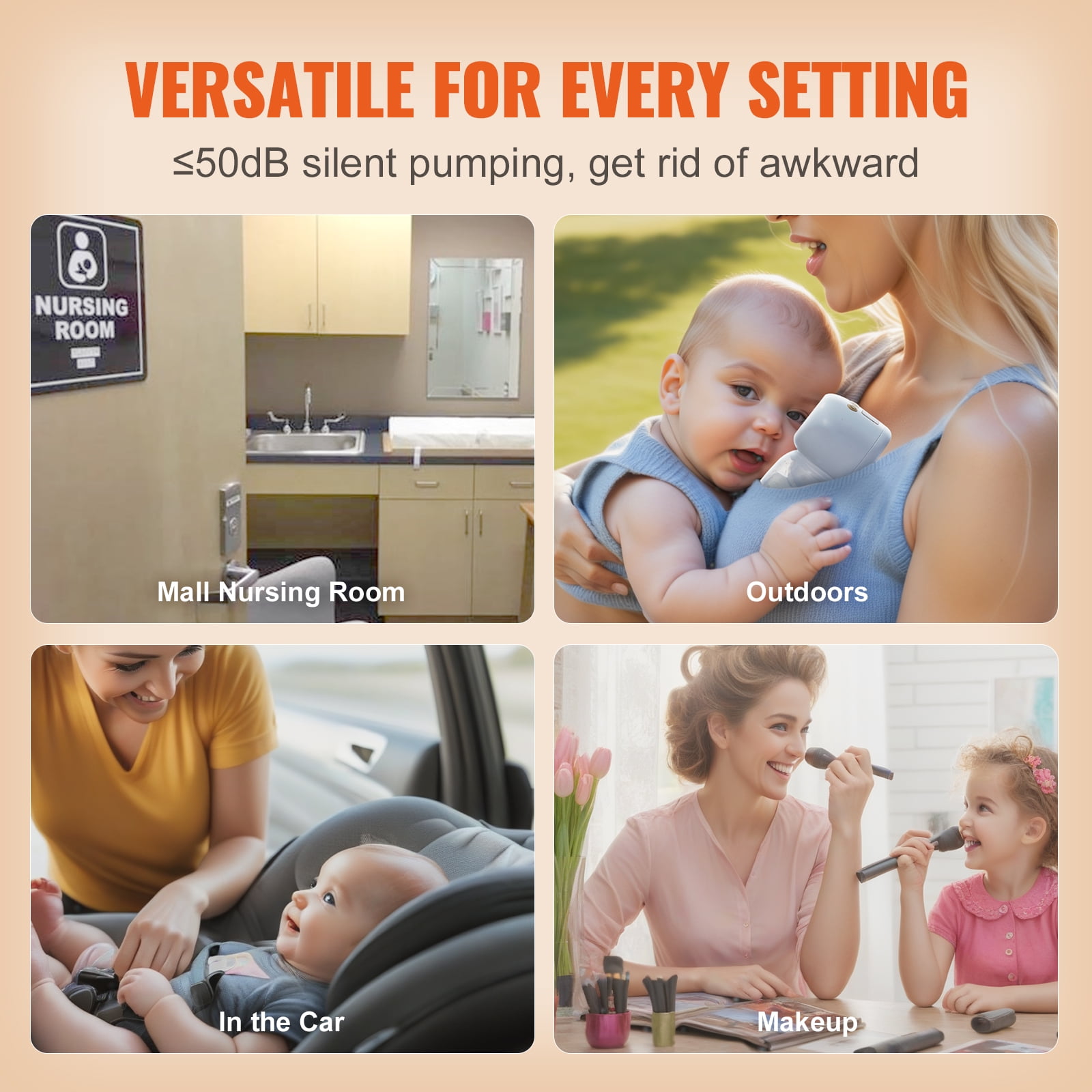 KFFKFF Breast Pump Pro Hands-Free, Wearable & Wireless Electric Pump, 4 Modes & 12 Levels Portable Breastfeeding Pump, 300mmHg Strong Suction, Smart Display, 24mm Insert/28mm Flange, Ultra-Quiet