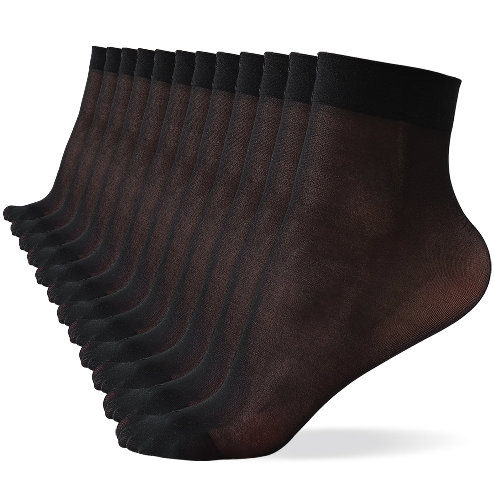 WAJIAFAR 12 Pack Women's Nylon Socks Ankle High Sheer Pantyhose