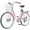 Pink, variant on Viribus 24" Beach Cruiser Bike for Women, 7- Speed Adjustable Seat with Aluminum Frame Pink
