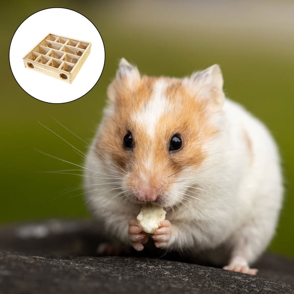 Toyvian Hamster Tunnel Wooden Toy Khaki Fun for Small Animal Activities 1Pack