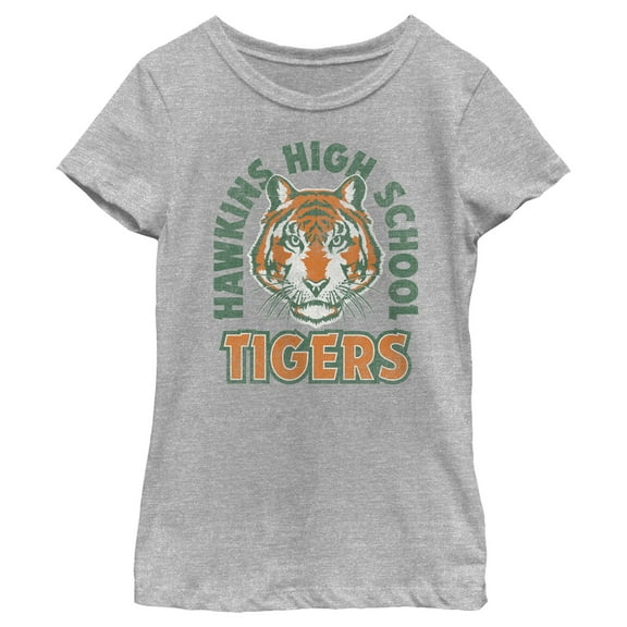Netflix Girl's Stranger Things Retro Hawkins High School Tigers Graphic T-Shirt