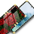 thumbnail image 4 of FKBRCL4U Compatible with Samsung Galaxy S20 Plus Case, Vector Red Rose Green Leaf Luxury Golden Decoration for Girl Women Soft TPU Shockproof Protective Hard PC Back, 4 of 7