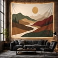 thumbnail image 6 of Modern Rustic Mountain Forest Geometric Landscape, Peaceful Mountain Lake Scene, Warm Flannel Blanket for Cabin and Lodge, Outdoor Lovers Camping Gift, Artistic Home Decor, 6 of 7