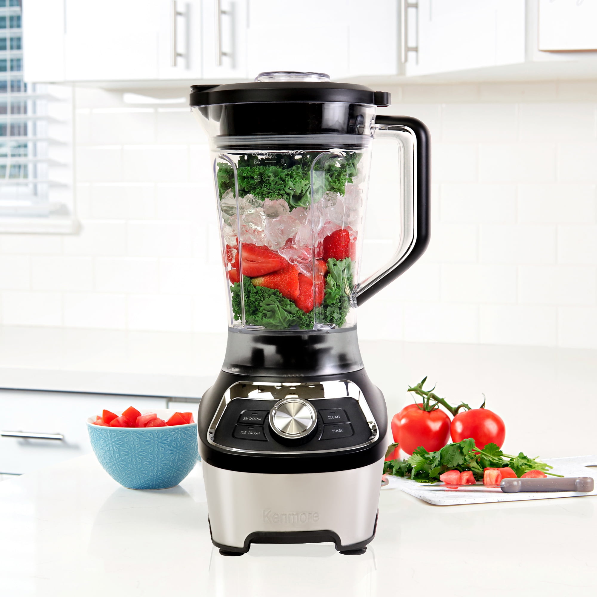 Kenmore 64 oz Stand Blender, 1200W, Smoothie and Ice Crush Modes, Black