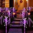 thumbnail image 6 of Voglyf Solar Garden Lights Outdoor for Halloween Decorations, 3D Scary Bat Skeleton Pathway Lights, Bat Decor for Lawn Porch Creepy Grave Yard Halloween Party Spooky Decoration,Purple, 6 of 7