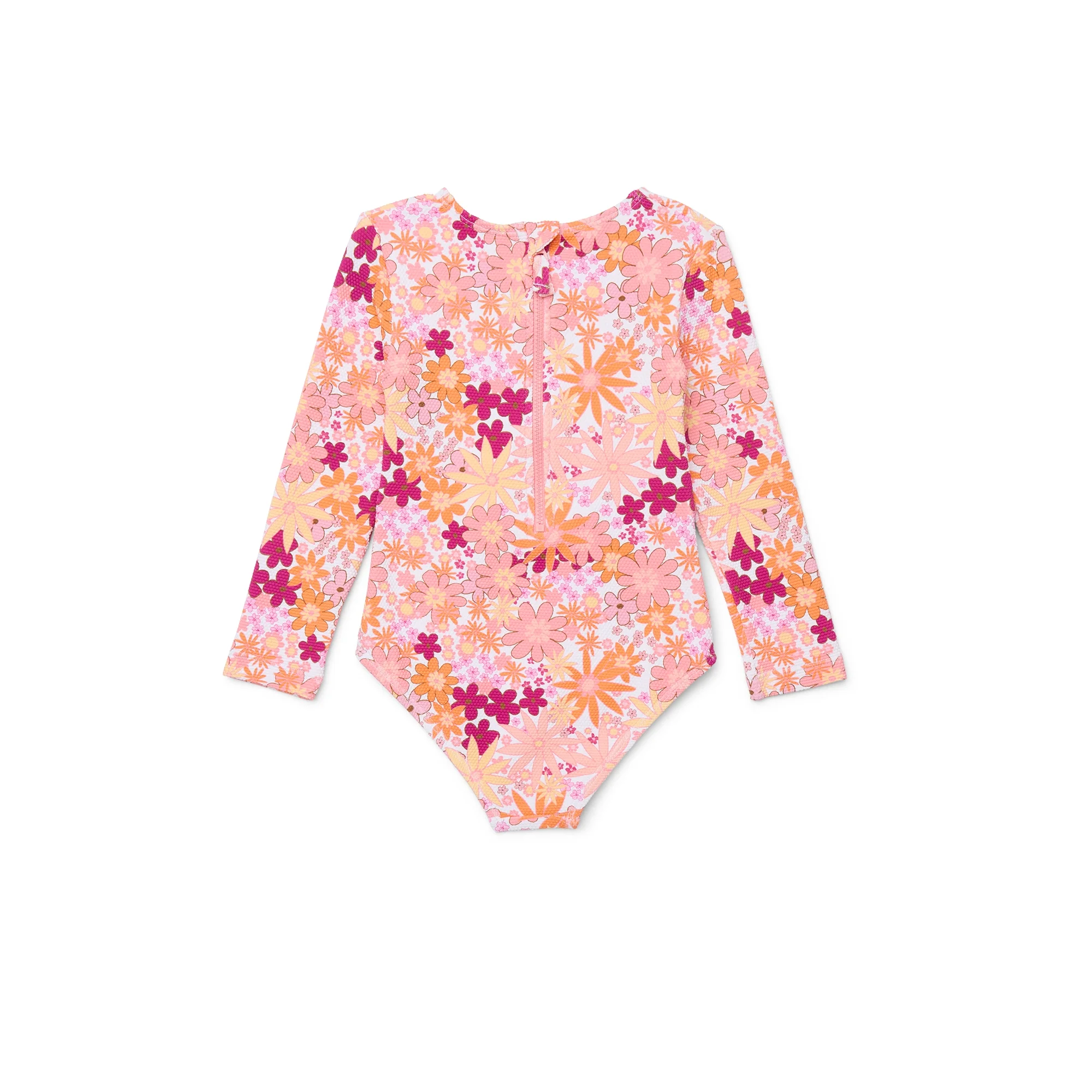 Jessica Simpson Toddler Girl One- Piece Long- Sleeve Swimsuit, Size 12M- 5T