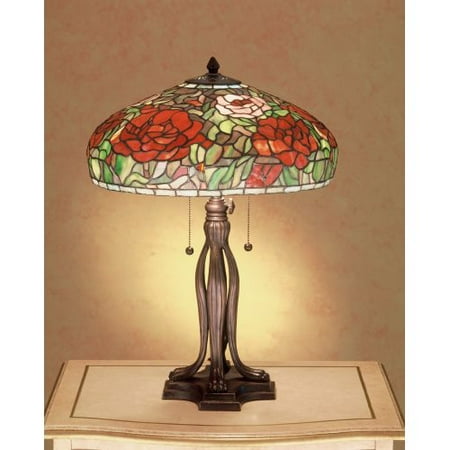 Meyda Tiffany 32292 Stained Glass / Tiffany Table Lamp from the Tiffany Peonies